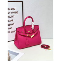 2025- Euro-american Elegant Crocodile Leather Handbag Bag - Birkin 30,deep Pink,palladium Hardware