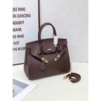 2025-Euro-american Elegant Crocodile Leather Handbag Bag-Birkin 30, ebony,palladium Hardware