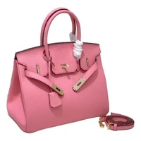 2025 - Euro-american Elegant Lychee Leather Shoulder Bag- Birkin 25- Rosa Sakura