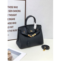 2025- Euro-american Elegant Crocodile Leather  Handbag Bag - Birkin 25,black ,palladium Hardware