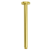 Brushed Gold Round 30cm Brass Shower Ceiling Extension Dropper Arm Bathroom Component