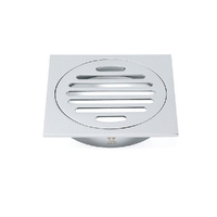 Chrome Stainless Steel 110mm Small Square Shower Grate Floor Drain 95mm Outlet
