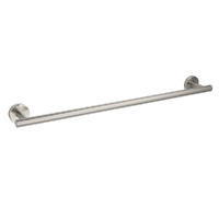 Brushed Nickel 600mm Single Towel Rack Rail Holder Round Hanger Bar Wall Mounted