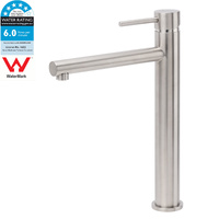 Brushed Nickel Classic Round Bathroom Basin Straight Spout Mixer Sink Faucet Tap