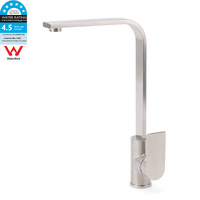 WELS Brushed Nickel Square Kitchen Sink Laundry Mixer 360º Swivel Faucet Tapware