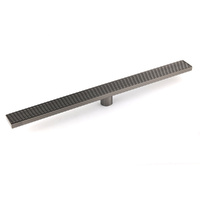 Gun Metal Stainless Steel 600mm Strip Fence Shower Grate Floor Drain 50mm Waste