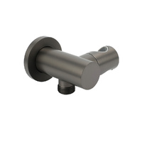 Gun Metal Grey Handheld Shower Head Swivel Bracket Holder Water Inlet Elbow Connector