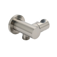 Brushed Nickel Water Inlet Handheld Shower Swivel Bracket Holder Wall Elbow Connector