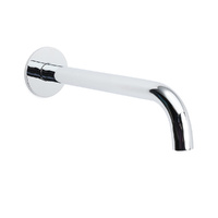 Polisehd Chrome Round 250mm Long Water Filler Spout Bath Tub Wall Mounted Outlet