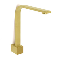 Brushed Gold Square Bathroom Spout Gooseneck Arm Bathtub Filler Tap Water Outlet