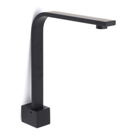 Black Gooseneck Arm High Rise Wall Mounted Bathtub Square Spout Water Outlet