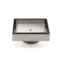 Stainless Steel 100mm Square Tile Insert Shower Grate Floor Drain 50mm Outlet
