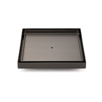 Gun Metal Large Square 200x200mm Tile Insert Floor Drain Shower Grate 80mm Waste