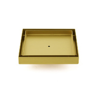 Brushed Gold Square 150x150mm Tile Insert Floor Drain Shower Grate 50mm Waste