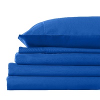 2000TC 3 Piece Fitted Sheet and Pillowcase Set Bamboo Cooling - Queen - Royal Blue