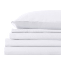 2000TC 3 Piece Fitted Sheet and Pillowcase Set Bamboo Cooling - Queen - White