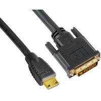 ASTROTEK Mini HDMI to DVI Cable 60cm - 19 pins Male to 24+1 pins Male 30AWG OD6.0mm Gold Plated Black PVC Jacket RoHS LS CBAT-MINIHDMIDVI-1.4