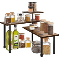 3-Tier Wooden Corner Shelf Kitchen Spice Rack Organiser Home Storage & Organisation