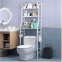 CARLA HOME 3-Tier Over The Toilet Storage Rack with Hooks & Paper Holder for Bathroom & Laundry Room