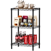 CARLA HOME 3-Tier Adjustable Metal Storage Shelves Wire Rack Organizer for Kitchen, Pantry, Bathroom or Laundry Room (60cm W x 35cm D x 103cm H)