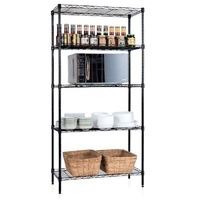 CARLA HOME 5-Tier Adjustable Metal Storage Shelves Wire Rack Organizer for Kitchen, Pantry, Bathroom or Laundry Room (60cm W x 40cm D x 176cm H)