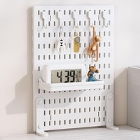 CARLA HOME Desk Pegboard Organizer Kit  with Hooks, Tray & Mount Ideal for Office, Gaming Setup & Home Workspace Organization (White)