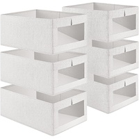 CARLA HOME 6 Pack Closet Storage Bins with Clear Window for Shelves, Clothes, Toys, Wardrobe & Bedroom Organization