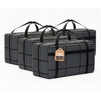CARLA HOME 4-Pack 180L Extra Large Moving Storage Bags with Handles & Duty Zippered for Clothes, Travel, Space Saving & Camping