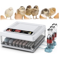 CARLA HOME 70 Egg Incubator with Automatic Turning, LED Display, Humidity & Temperature Control, Auto Water System & Built-in Egg Candler for Chicken,