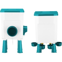 CARLA HOME Automatic Chicken Feeder Waterer Set with 8KG Food 7L Water Capacity for Coop, Chickens, Ducks, Quails (Blue)