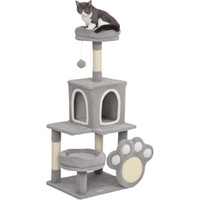 CARLA HOME Large Cat Tree Tower for Indoor Cats with Plush Perch, Cat Condo, Natural Sisal Scratching Posts, Hanging Ball & Paw Scratcher