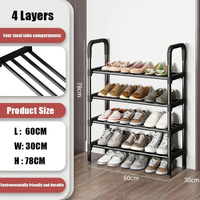 4-Layer Multi-Function Shoe Rack Space Saver