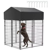 Small Outdoor Dog Kennel Pet Cage with Roof Cover 125x120x165cm