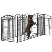 8 Panel Pet Playpen Gate Extension w/ Lockable Door