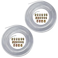 25Ft 3/16'' OD Steel Zinc Brake Line Tubing Kit 150MPa +32 Fittings