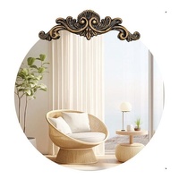 Baroque Round Antique Mirror Wall Decor 80x84.5cm