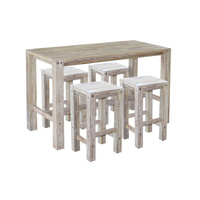 Sturdy bar table and bar stools (WHITE)
