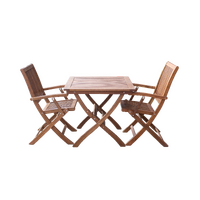 Maculata folding table and 2 armchairs