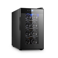 8 Bottle Thermoelectric Wine Fridge, 65W, UV Protected Glass Door, Soft LED Illumination