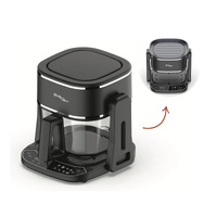 5L 2in1 Air Fryer and Grill, 1400W, Digital Touch Control, Clear Glass Cooking Basket