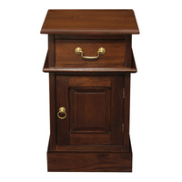 Tasmania 1 Solid Door 1 Drawer Bedside (Mahogany)