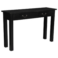 2 Drawer Straight Leg Sofa/Hall Table (Black)