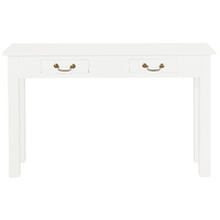 2 Drawer Straight Leg Sofa/Hall Table (White)