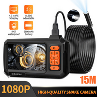 15M 8mm Lens Industrial Endoscope 1080P Digital Borescope Inspection Camera LED Lamp