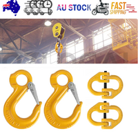 2X 8mm Hammerlock+ Eye Sling Hook Safety Chain Caravan Trailer connecting Extend