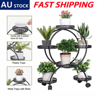4 Layer 6 Pots Metal Plant Stand Flower Holder Rack Display Holder Shelf Garden