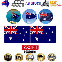 2 Pack Australian Aussie Flag Australia Anzac Day Oz AU 2x3ft 60x90cm Polyester