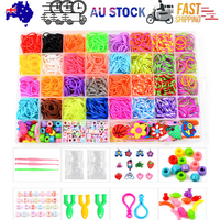 40Grids Rainbow Loom Bands Rubber Bracelet Making Kit S Clips Beads DIY Toys