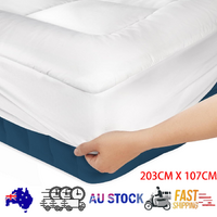 Luxury Mattress Topper Pillowtop Bedding Mat Pad Fitted Cover Underlay KING SINGLE