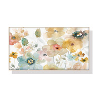 60cmx120cm Floral Watercolor Style Wood Frame Canvas Wall Art